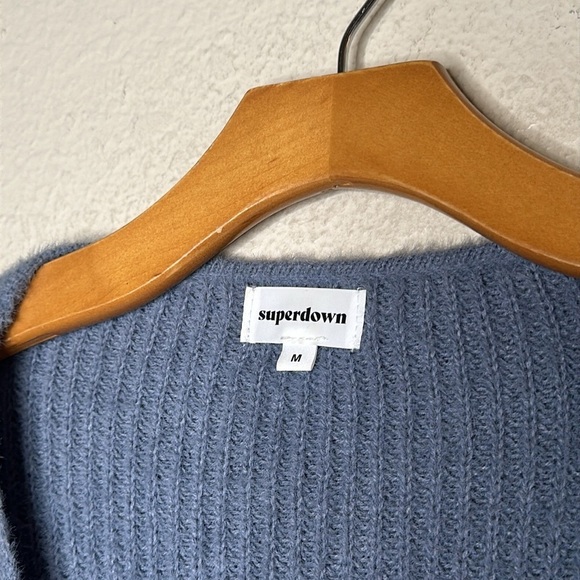 Revolve superdown Cropped Ruched Sweater Lilac Purple Size Medium - Picture 4 of 8